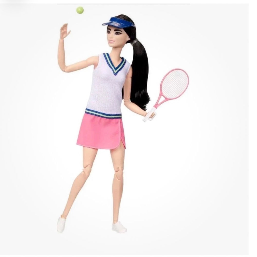 New in box Barbie Doll & Accessories, Career Tennis Player Racket, Ball, Visor